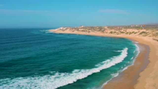 SHIPWRECKS BEACH BCS MEXICO-2020: Fantastic Long Sea Water With Mild Waves