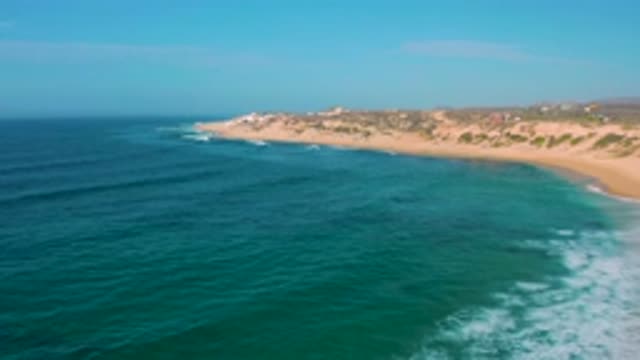 SHIPWRECKS BEACH BCS MEXICO-2020: Sandy Shore Adorned With Greenery Stretches