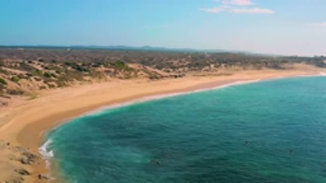 SHIPWRECKS BEACH BCS MEXICO-2020: Completely Vacant Sandy Beach With Crystal Clear Water