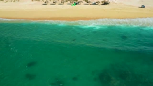 SHIPWRECKS BEACH BCS MEXICO-2020: Beautiful Clear Blue Waves Lapping On The Sandy Shore