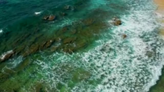 SHIPWRECKS BEACH BCS MEXICO-2020: Aerial View Of Waves Hitting A Deserted
