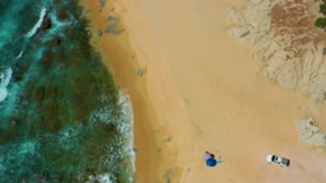 SHIPWRECKS BEACH BCS MEXICO-2020: Drone View Of A Beach With Beautiful Smooth