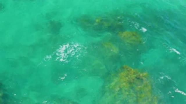 SHIPWRECKS BEACH BCS MEXICO-2020: Sky View Of The Shallow Ocean Bottom