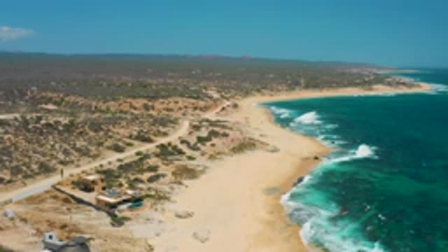 SHIPWRECKS BEACH BCS MEXICO-2020: Beach Scene With Waves Crashing On Shore