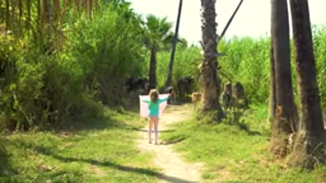 SAN JOSE DEL CABO MEXICO-2020: Little Girl Close To Nature With Sheep And Cattle