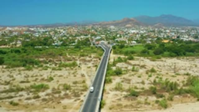 SAN JOSE DEL CABO MEXICO-2020: The Record Of Traffic On A Highway Along A