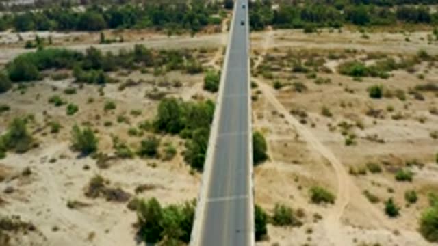 SAN JOSE DEL CABO MEXICO-2020: Overhead Shot Of Long Stretching Highway