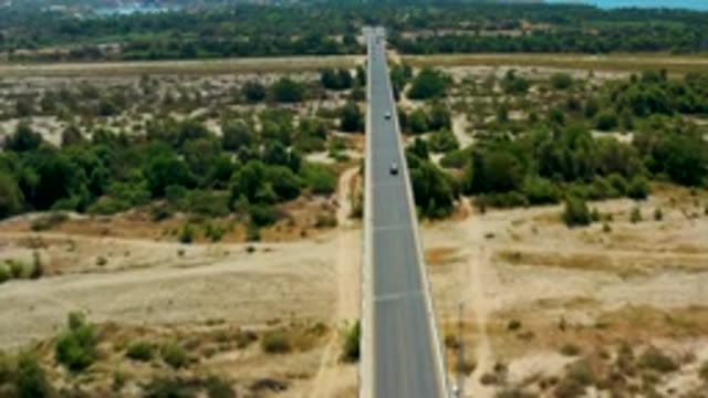 SAN JOSE DEL CABO MEXICO-2020: Aerial Footage Of A Road Way With Only A Few Cars
