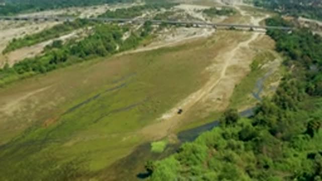 SAN JOSE DEL CABO MEXICO-2020: Aerial Footage Flying Over Wet Green Landscape