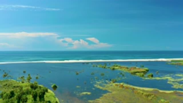 SAN JOSE DEL CABO MEXICO-2020: Vast Blue Sea With Clear Water And Green Trees