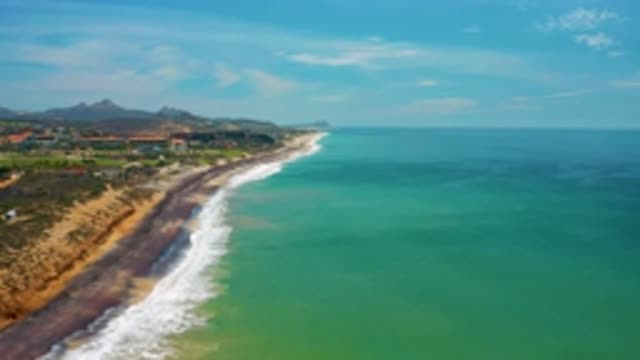 SAN JOSE DEL CABO MEXICO-2020: Long Stretches Of Beach With Ocean Waves Crashing