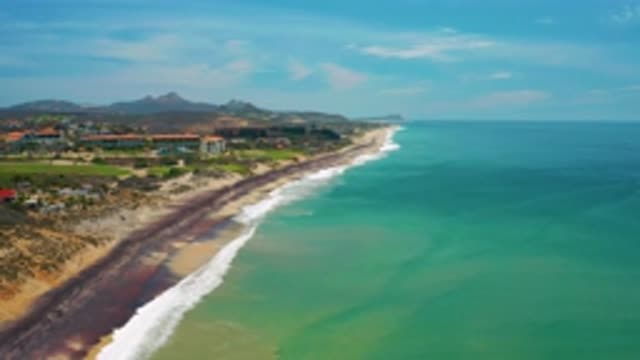 SAN JOSE DEL CABO MEXICO-2020: Aerial Footage Of The Beach And Oceanfront