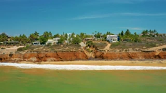 SAN JOSE DEL CABO MEXICO-2020: Ocean Waves Crashing Against Rocky Coastline With