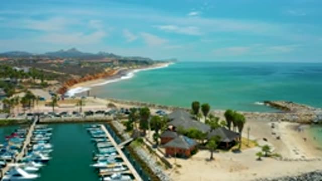 SAN JOSE DEL CABO MEXICO-2020: Hut Like Resting Houses Arranged Near The Beach