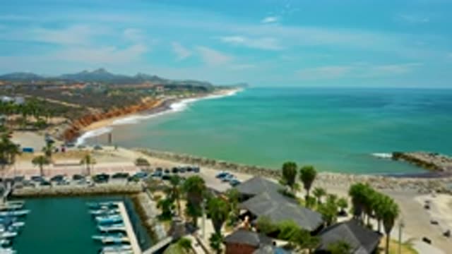 SAN JOSE DEL CABO MEXICO-2020: Resort Beach In A Island With Parking Place For
