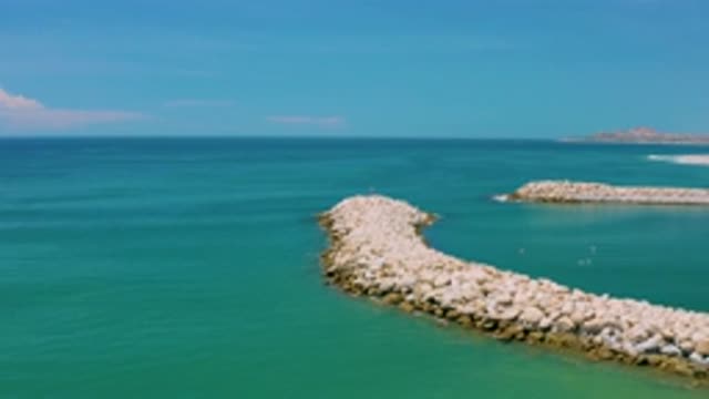 SAN JOSE DEL CABO MEXICO-2020: A High View Of A Rocky Island In The Middle Of