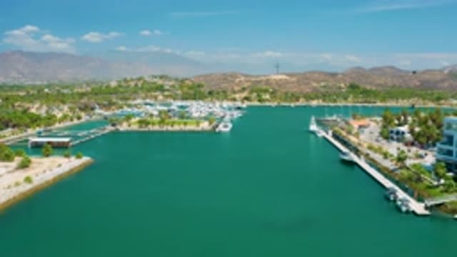 SAN JOSE DEL CABO MEXICO-2020: Blue Crystal Clear Sea Water with Many White Ships