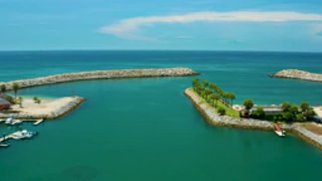 SAN JOSE DEL CABO MEXICO-2020: Open Blue Sea Filled With Rocky Formations And Coastal Trees
