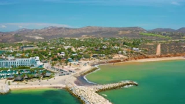 SAN JOSE DEL CABO MEXICO-2020: Tetrapod Breakwater Structure On A Beautiful Coastal Shoreline