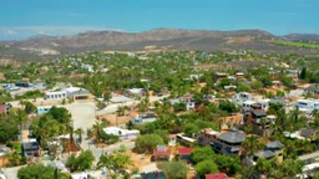 SAN JOSE DEL CABO MEXICO-2020: Floating View of Beautiful Green Mediterranean