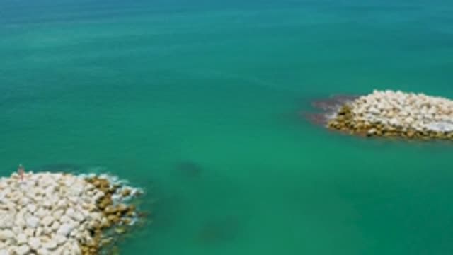 SAN JOSE DEL CABO MEXICO-2020: Lot Of Brown And White Stones In The Clean Blue