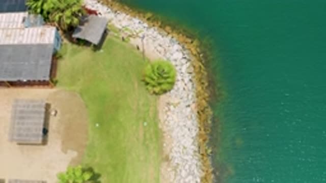 SAN JOSE DEL CABO MEXICO-2020: Flyover Of A Waterfront Campground On The Rocky