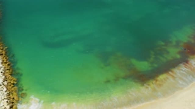 SAN JOSE DEL CABO MEXICO-2020: A Drone View Of A Sand Beach By The Shore And Blue Ocean