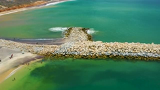 SAN JOSE DEL CABO MEXICO-2020: The Rocks Create A Natural Jetty Along This
