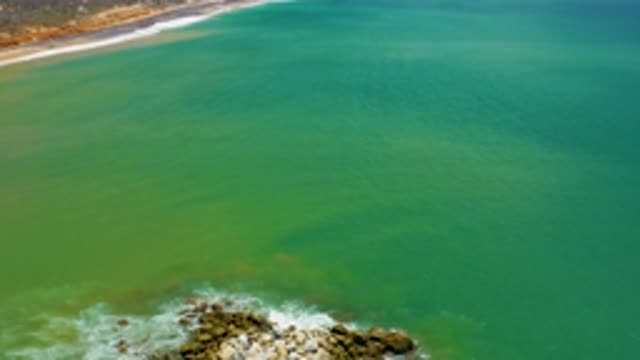 SAN JOSE DEL CABO MEXICO-2020: Shore Area Top View Of Blue Sea