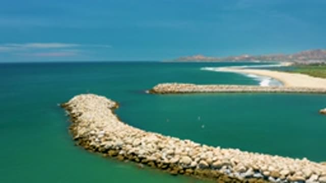 SAN JOSE DEL CABO MEXICO-2020: Rock Bar Area Inside Ocean Just South Of Beach