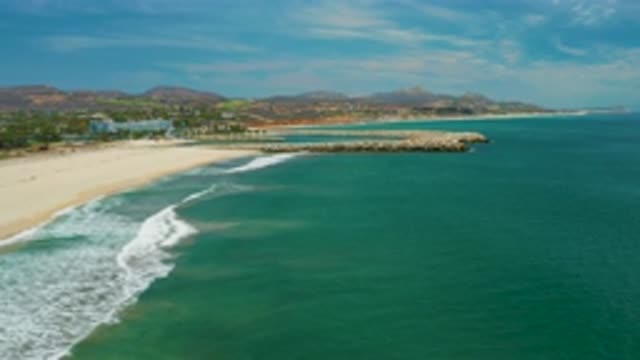 SAN JOSE DEL CABO MEXICO-2020: Long Beach With Soft White Sand and Gentle Waves
