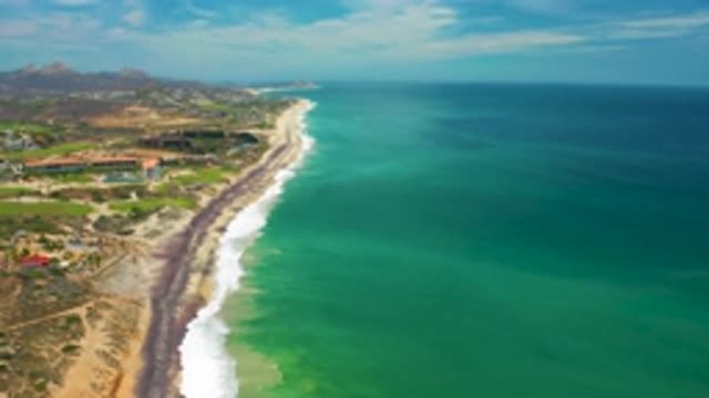 SAN JOSE DEL CABO MEXICO-2020: Beach Coast With Houses By The Beach With Great