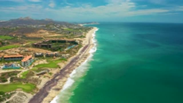 SAN JOSE DEL CABO MEXICO-2020: Aerial Footage Of A Coast Containing A Beached