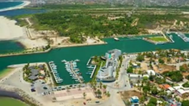SAN JOSE DEL CABO MEXICO-2020: White Buildings Along the Shore with Ships Arranged