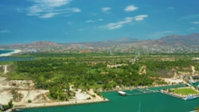 SAN JOSE DEL CABO MEXICO-2020: Camera Shot Descending Upon Artificial Coastline