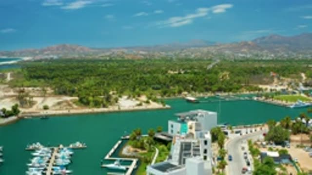 SAN JOSE DEL CABO MEXICO-2020: Beautiful View Of Vacation Spot With Mountains