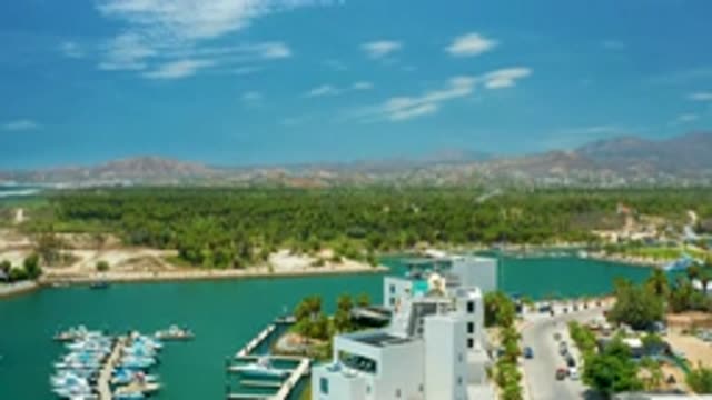 SAN JOSE DEL CABO MEXICO-2020: Balanced Nature's With Green Ocean And Houses