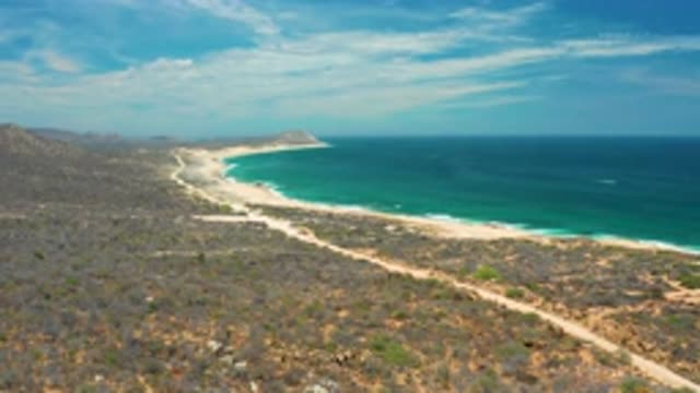 SAN JOSE DEL CABO MEXICO-2020: Beautiful Blue Sky Reflecting Its Color Into The Sea