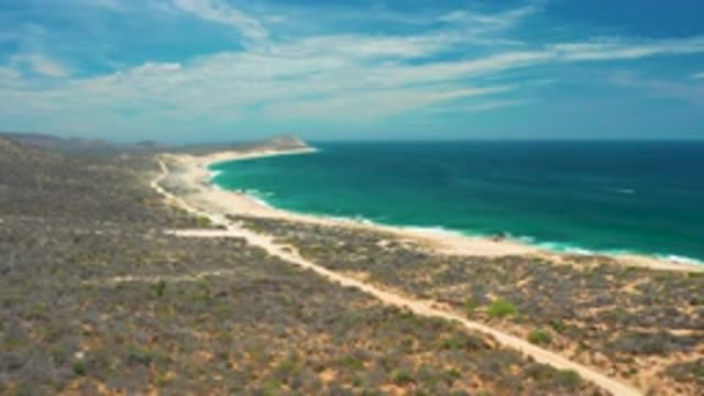 SAN JOSE DEL CABO MEXICO-2020: Beautiful Blue Water Clear Blue Sky And Golden