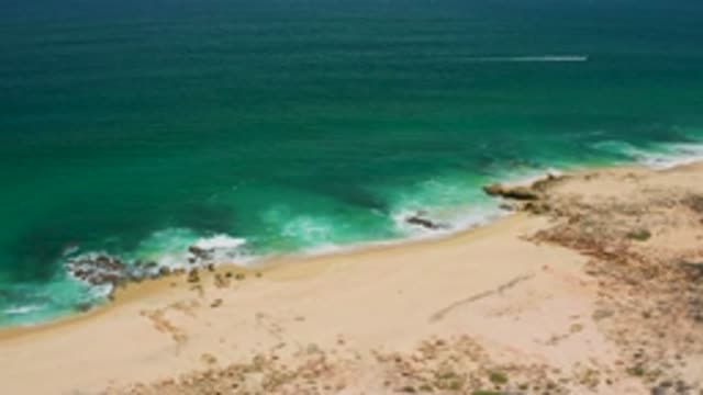 SAN JOSE DEL CABO MEXICO-2020: Aerial Footage Of A Beautiful Crystal Blue Beach