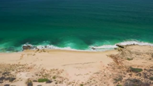 SAN JOSE DEL CABO MEXICO-2020: Long Beach With Soft Sand Blue Clear Sea Water