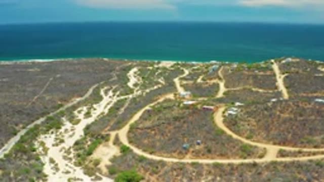 SAN JOSE DEL CABO MEXICO-2020: Grassy Coast With Winding Sand Paths Meets Open