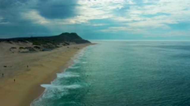 LAGUNA BEACH BCS MEXICO-2020: Sea Water With Mild Waves Coming