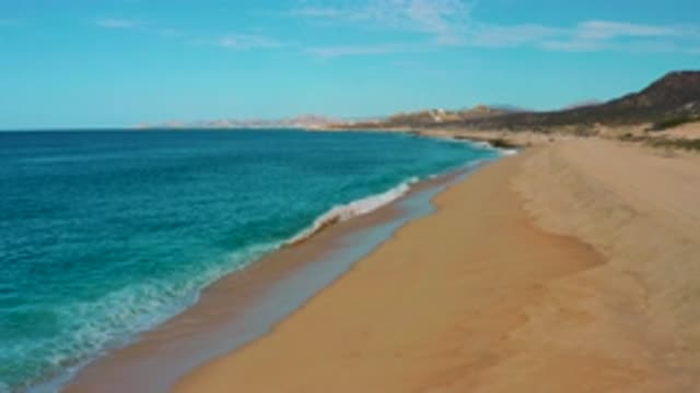 LAGUNA BEACH BCS MEXICO-2020: Bird's Eye View Of Oceanic Beach Scenery With