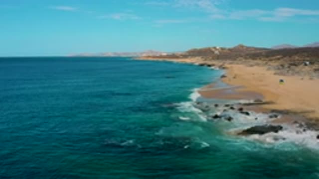 LAGUNA BEACH BCS MEXICO-2020: Aerial Footage Of A Camera Panning Over Another