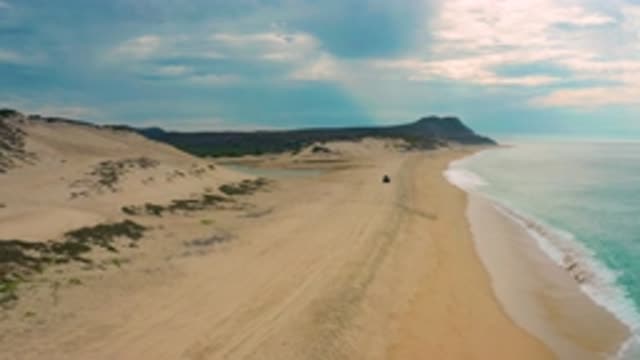 LAGUNA BEACH BCS MEXICO-2020: Aerial View Of A Beach With Waves Washing Ashore