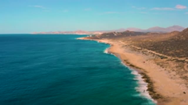 LAGUNA BEACH BCS MEXICO-2020: Waves Cascading Into Sandy And Rocky Beach