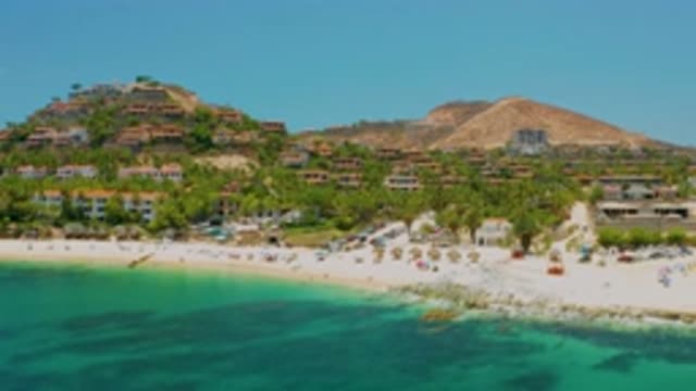 PALMILLA BEACH BCS MEXICO-2020: Aerial View Of An Oceanside Village In Sunny