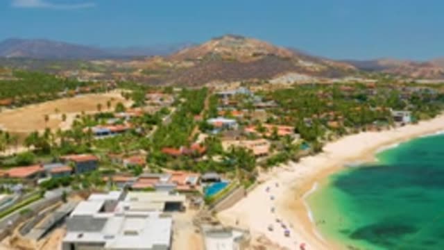 PALMILLA BEACH BCS MEXICO-2020: Blue Sparkling Sea Waves Gently Lashing The Shores