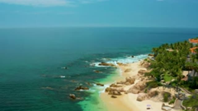 PALMILLA BEACH BCS MEXICO-2020: Blue Waves Hitting A Sandy Beach